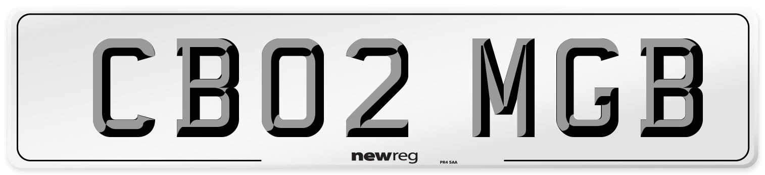 CB02 MGB Number Plate from New Reg